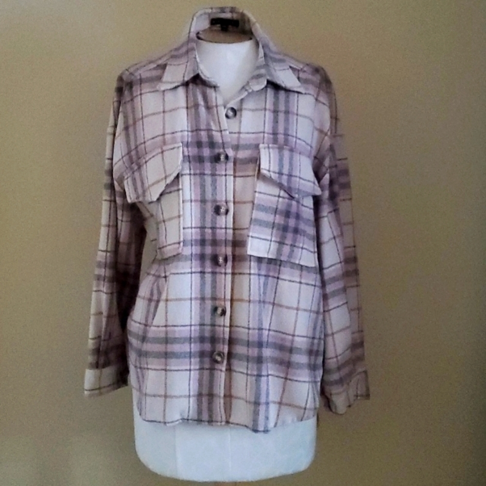 Miou Muse Plaid Shirt Jacket